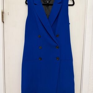 Ellen Tracy Royal Blue Double-Breasted Vest